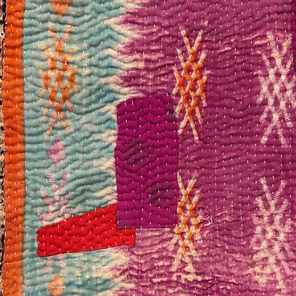 Unique kantha quilted jacket - Picture 3 of 5